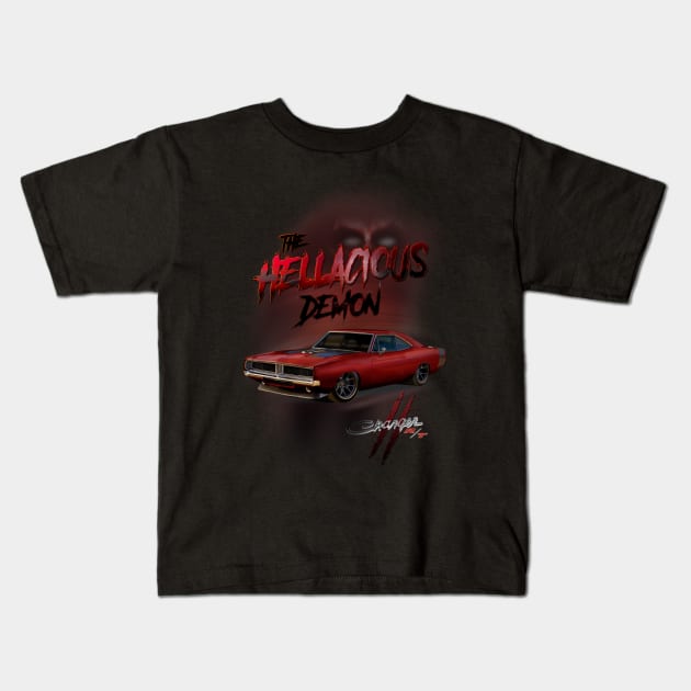 Demon Charger Kids T-Shirt by hardtbonez